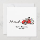 Invitation Mariage moto et side-car soir (Devant)