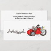 Invitation Mariage moto et side-car soirée (Devant / Derrière)
