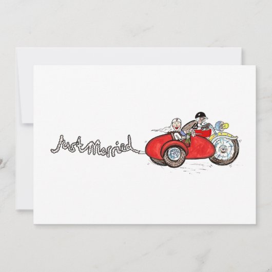 Invitation Mariage moto et side-car soirée (Devant)