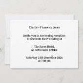 Invitation Mariage moto et side-car soirée (Dos)