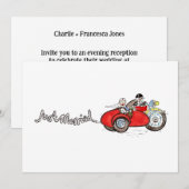 Invitation Mariage moto et side-car soirée (Devant / Derrière)