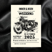 Invitation Mariage moto vintage Retro
