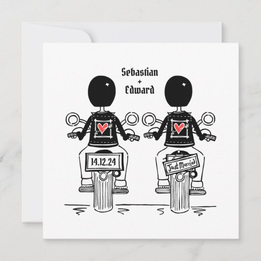 Invitation Mariage motocyclette Grooms (Devant)