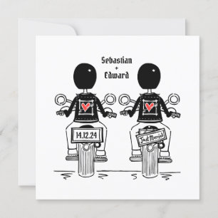 Invitation Mariage motocyclette Grooms