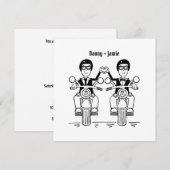 Invitation Mariage motocyclette Grooms (Devant / Derrière)