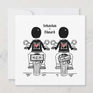 Invitation Mariage motocyclette Grooms