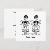 Invitation Mariage motocyclette Grooms (Devant / Derrière)