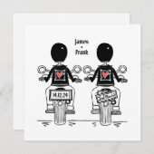 Invitation Mariage motocyclette Grooms (Devant / Derrière)