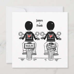 Invitation Mariage motocyclette Grooms