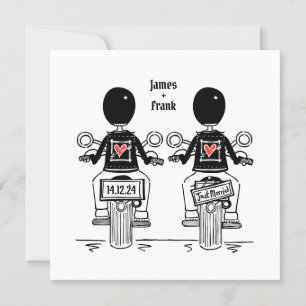 Invitation Mariage motocyclette Grooms