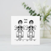 Invitation Mariage motocyclette Grooms (Debout devant)