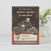 Invitation Mariage motocycliste (Debout devant)