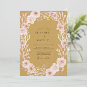 Invitation Mariage Moutarde Douce Floraison (Debout devant)