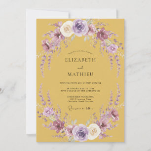 Invitation Mariage Moutarde Lavande Wisteria