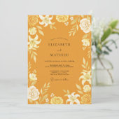 Invitation Mariage Moutarde Lily Dorée (Debout devant)