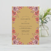 Invitation Mariage Moutarde Mauve Ranunculus Eucalyptus (Debout devant)