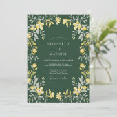 Invitation Mariage Moutarde Olive Jasmin Eucalyptus (Debout devant)