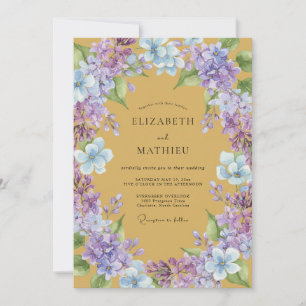 Invitation Mariage Moutarde Pervenche Wisteria