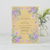 Invitation Mariage Moutarde Violet Wisteria (Debout devant)