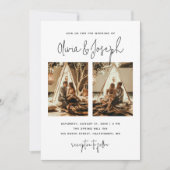 Invitation Mariage multi-photo simple noir et blanc propre (Devant)