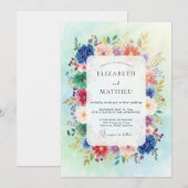 Invitation Mariage Multicolore de Fleurs Sauvages (Devant / Derrière)