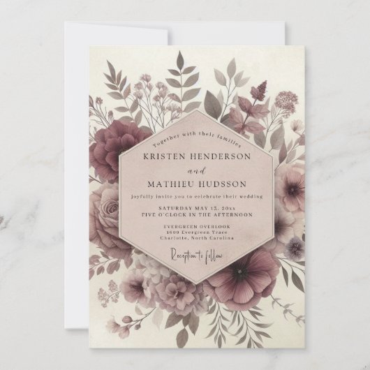 Invitation Mariage Murmure Éthéré de Bourgogne (Devant)