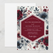 Invitation Mariage Murmure Floral de Bourgogne (Devant / Derrière)