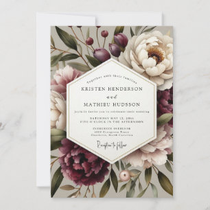 Invitation Mariage Murmure Floral Prune