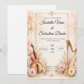 Invitation Mariage Musical Élégant (Devant / Derrière)