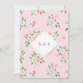 Invitation Mariage musulman à cadre d'or rose pâle (Dos)