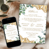 Invitation Mariage Musulman Code QR Feuilles d'Eucalyptus Bro