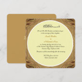Invitation mariage musulman créateur et doré (Devant / Derrière)