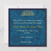 Invitation mariage musulman de Blue Damask (Devant)