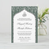 Invitation Mariage musulman de la Parties scintillant d'argen (Debout devant)