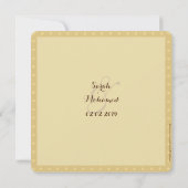 Invitation Mariage musulman de Paisley d'or (Dos)