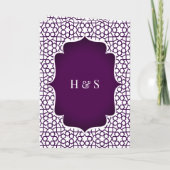 Invitation Mariage Musulman de Style Persan Blanc et Violet (Dos)
