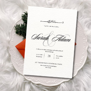 Invitation Mariage Musulman Élégant Nikah Arabe Minimaliste