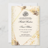 Invitation Mariage musulman Feuille musulman de luxe (Devant)