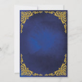 Invitation Mariage musulman islamique bleu avec une bordure d (Dos)