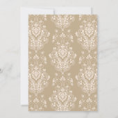 Invitation Mariage musulman islamique crème et or élégant (Dos)