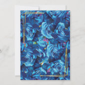 Invitation Mariage musulman moderne Floral Navy bleu et or (Dos)