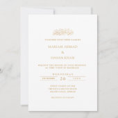 Invitation Mariage Musulman Moderne Formel Minimal Or Script (Devant)