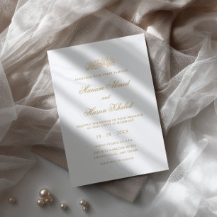 Invitation Mariage Musulman Moderne Minimaliste Or Style