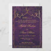 Invitation Mariage musulman musulman de la mosquée ornée de v (Devant)