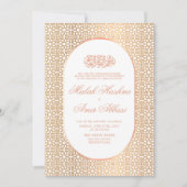 Invitation Mariage musulman musulman musulman blanc d'or mode (Devant)