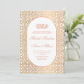 Invitation Mariage musulman musulman musulman blanc d'or mode (Debout devant)