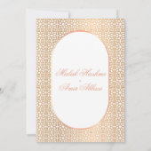 Invitation Mariage musulman musulman musulman blanc d'or mode (Dos)