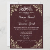 Invitation Mariage musulman musulman rouge moderne (Devant)