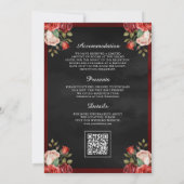 Invitation Mariage Musulman Noir Code QR Rose Rouge sous Dôme (Dos)