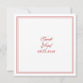 Invitation Mariage musulman rouge et blanc (Dos)